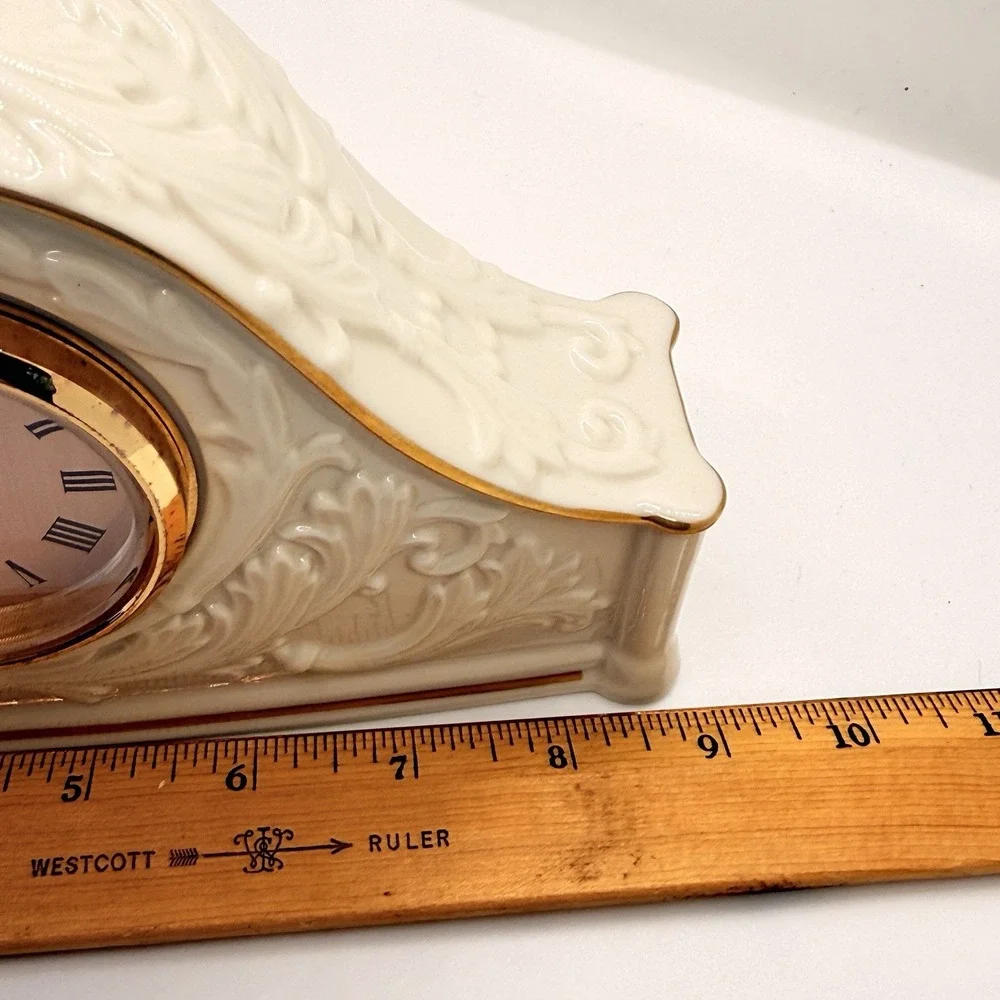 Lenox Grandmillennial French Country Mantel Clock Ivory Porcelain Vintage